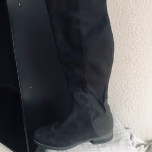 Over the knee suede boots